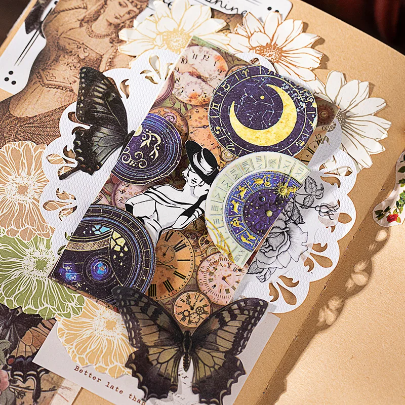 Flashy-Old Attseries Retro Paper, Message Cuts, Furic Acid Memo Sub, 8Packs