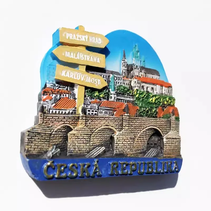 Czech landmark Chiang Mai Prague Castle tourism memorial decorative crafts resin magnet magnet refrigerator sticker