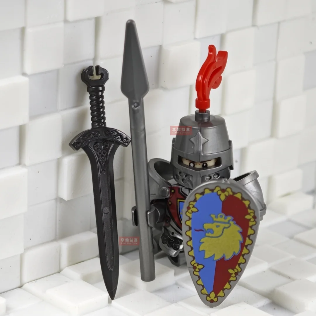 1/4/10PCSNew Medieval Red Lion Black Eagle Castle Soldier Green dragon Action Figures Building Block Military Figure Toy Gifts