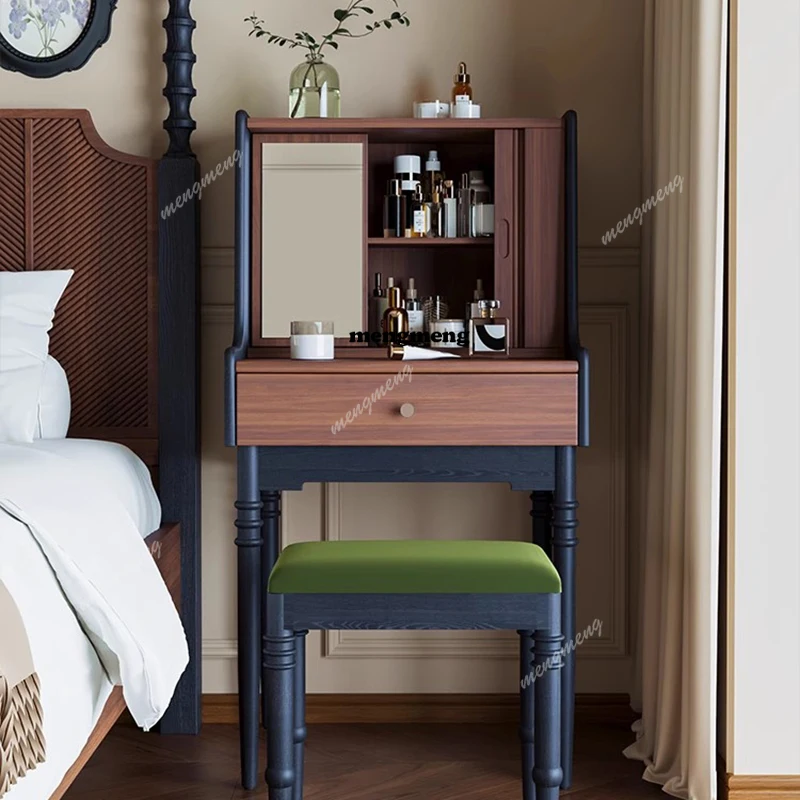

Drawers Storage Vanity Table Makeup Bedroom Cabinet Luxury Mirror Chair Dressing Table Modern Wood Penteadeira Home Furniture