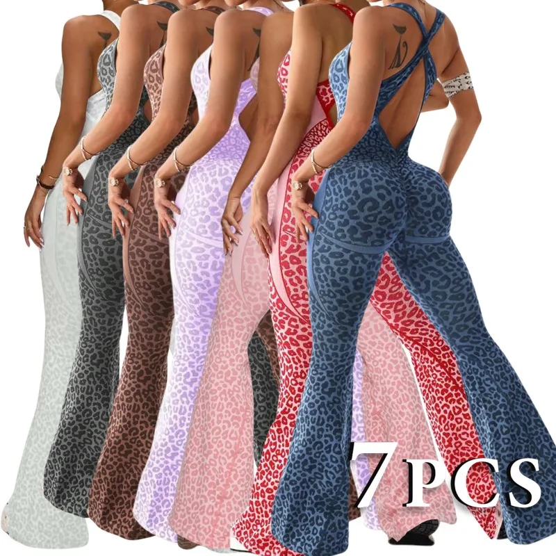 

A Best-selling Leopard Print Polka Dot Seamless One-piece Yoga Dress for Women's Fitness and Casual Wear Fashion Simple and Sexy