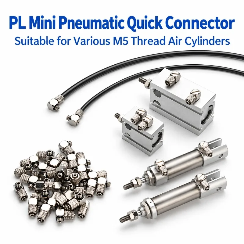 HENVOR PL Mini Pneumatic Quick Connector Screw Fitting for Computerized Pattern Sewing Machine Accessories