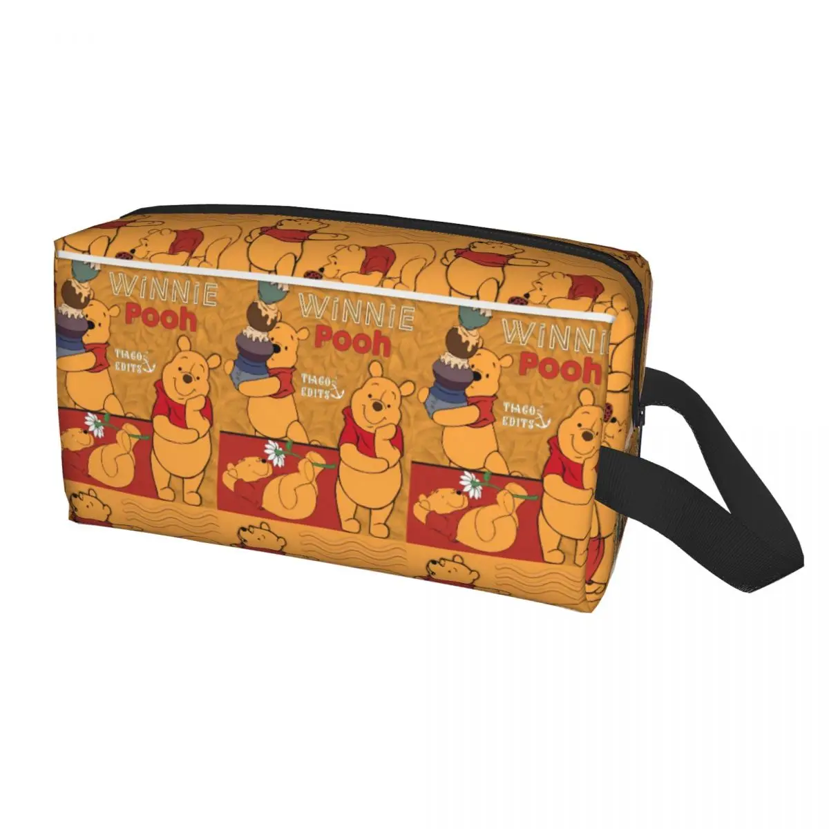 Winnie The Pooh Piglet Anime Cartoon Storage Organizers Women For Makeups Makeup Pouch Bathroom Organization Retro Cosmetic Bags