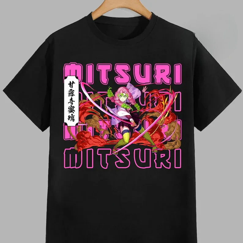 

Anime ‌‌‌Kanroji Mitsuri Demon Slayer t shirt summer cotton Men Women tee Streetwear Casual Trendy Short Sleeve Couple Hip Hop
