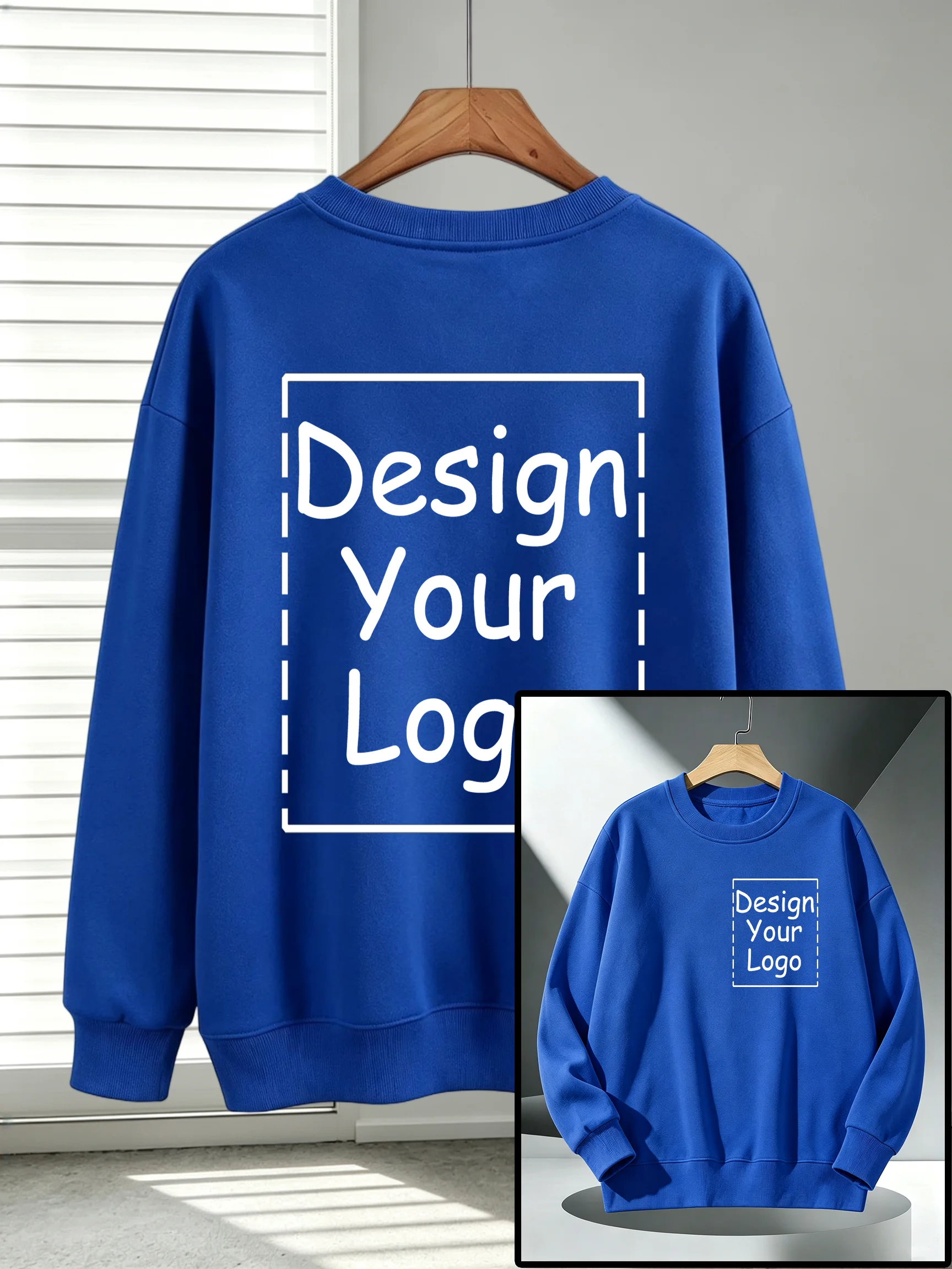 Herren-Freizeit-Sportpullover, personalisierbar, mit individuellem Aufdruck, Sweatshirts, Herbst-Fleece, O-Ausschnitt, Streetwear, Team-All-Match-Kleidung – Detail 17