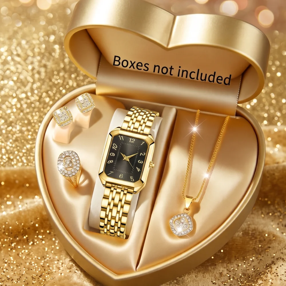 5Pcs/Set Women's Watch Accessories Gold Fashion Business Elegant Classic Exquisite Retro Light Luxury Y2K Party Gathering Daily Wear Birthday Holiday Gift Travel Vacation