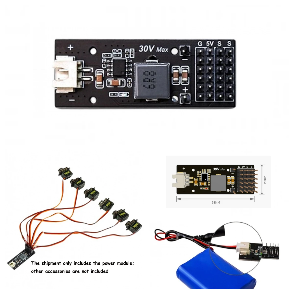 Regulated Power Supply Module Servo Driver Board Step-Down 7~30V Input, 5V Output Capable of Controlling 6 Servos