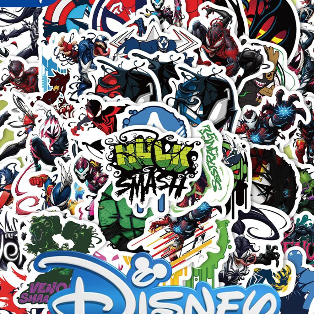 

10/30/50PCS Disney Movie The Avengers Venom Comics Stickers Waterproof Cool Graffiti Skateboard Motorcycle Vinyl Sticker Packs