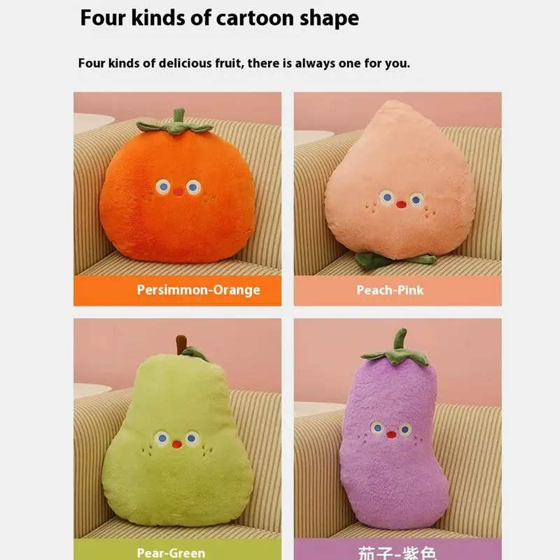 Simulated Soft Stuffed Fruit Cute Cartoon Plush Toys Pear Orange Persimmon For Baby Kids Appease Soother Toy birthday Gifts