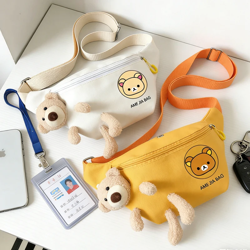 

RILAKKUMA Bear ShoulderBag Pack Sports Traveling Running Crossbodybag Chest Bag Wallets Waist Pack Phone Bag for Boys Girl