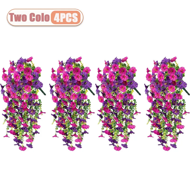 2-8PCS Indoor Outdoor Kunstmatige Morning Glory Muuropknoping Faux Bloemen Home Decor Tuin Bloemstuk Decoraties