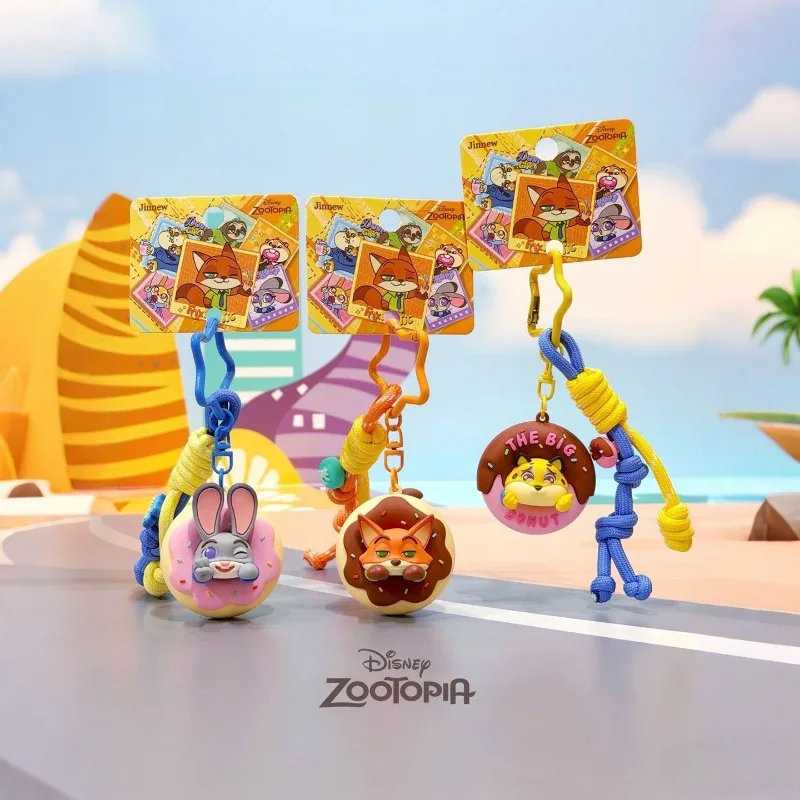

Плюшевая игрушка-подвеска для сумки и ключей «Зоотопия: Ник и Джуди — крутящийся пончик», милый леопардовый полицейский