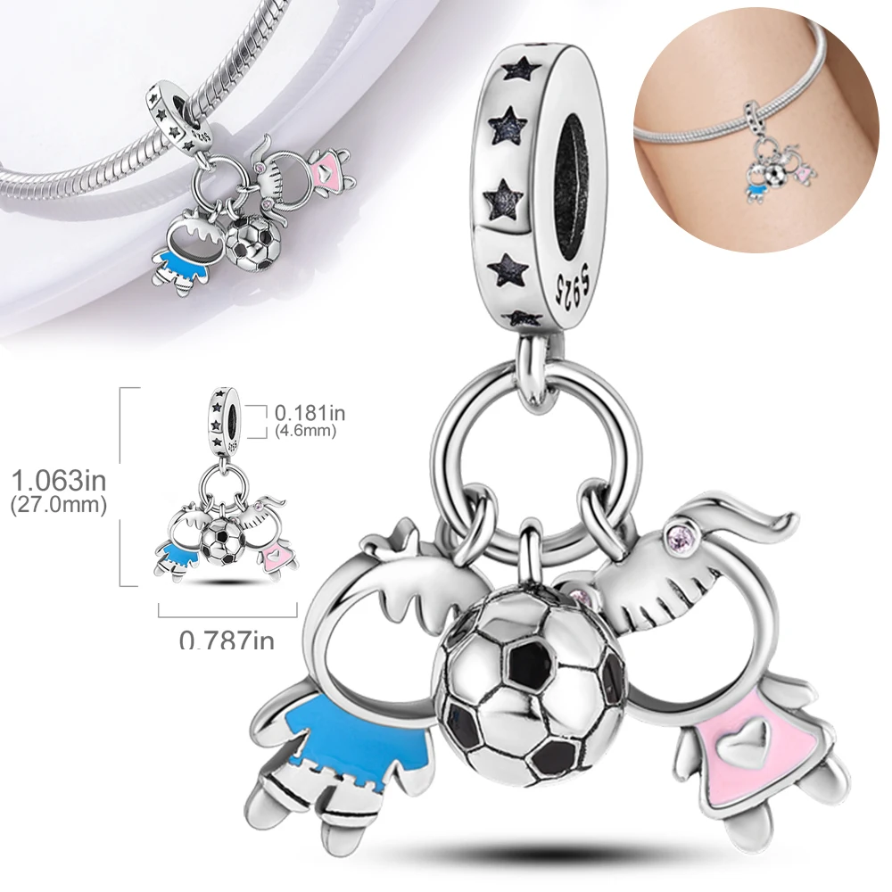 925 Sterling Silver Boy Meisje Liefde Liefhebbers Familie Bedels Kralen Hangers Fit Originele Sieraden Armband Ketting Vrouwen