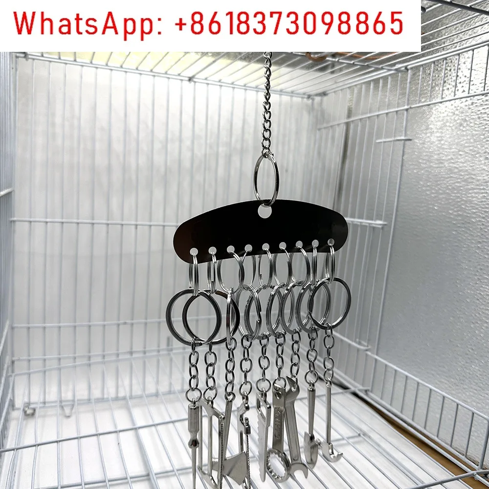 small pet parrot metal gnawing toy bird cage pendant to relieve boredom metal gnawing string, resistant to biting