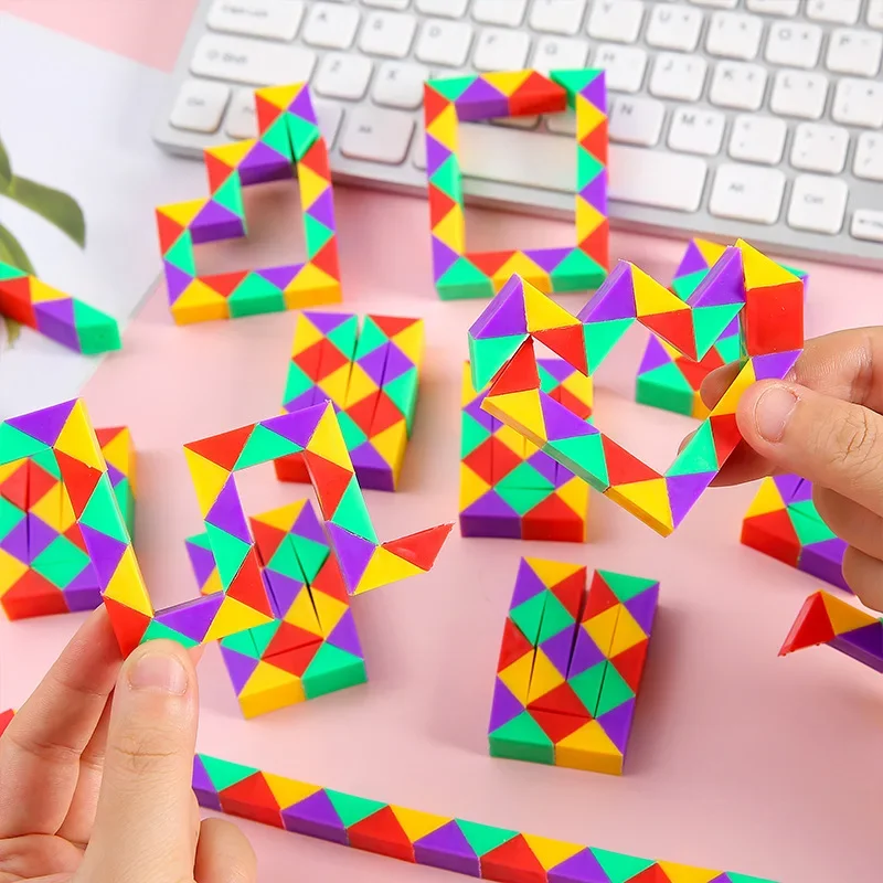 3D Puzzle Fidget Toys Transformable Cube Kid Education Toys Cubo Magico 24 Segments Magic Rule Snake Speed Cubes Toys for Kid