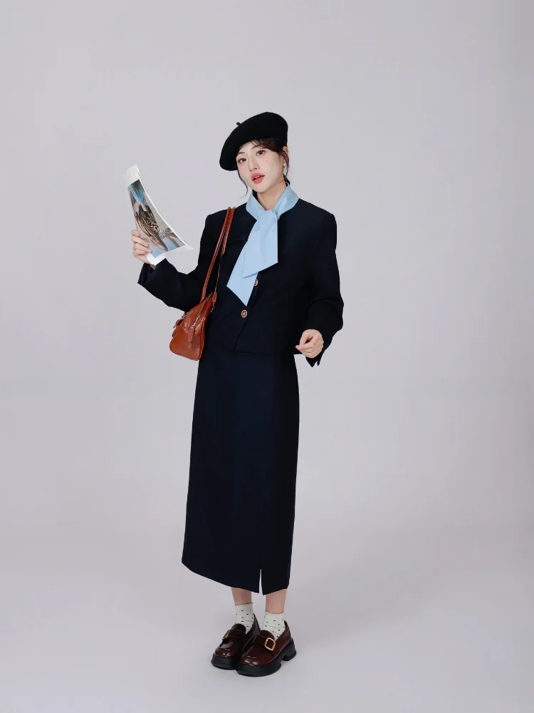 

Модный деловой костюм: пиджак, юбка, комплект с поясом, весенняя новинка, женский, элегантный, с длинным рукавом, цветной, для делового стиля