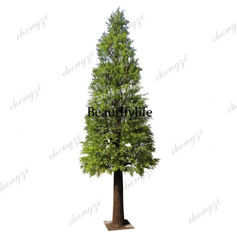 X173 simulated pine and cypress tree hotel park artificial large green plant garden landscaping decoration