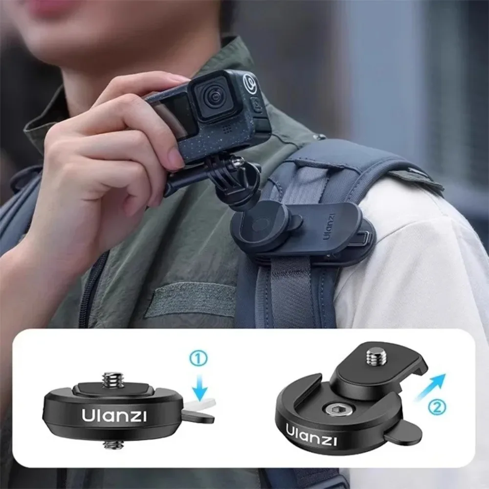 Ulanzi CK01 Ck02 مشبك كاميرا مغناطيسي مخصص لكاميرا Gopro DJI Pocket 3 Action Camera 360 ° لوحة قابلة للدوران سريعة التحرير #6