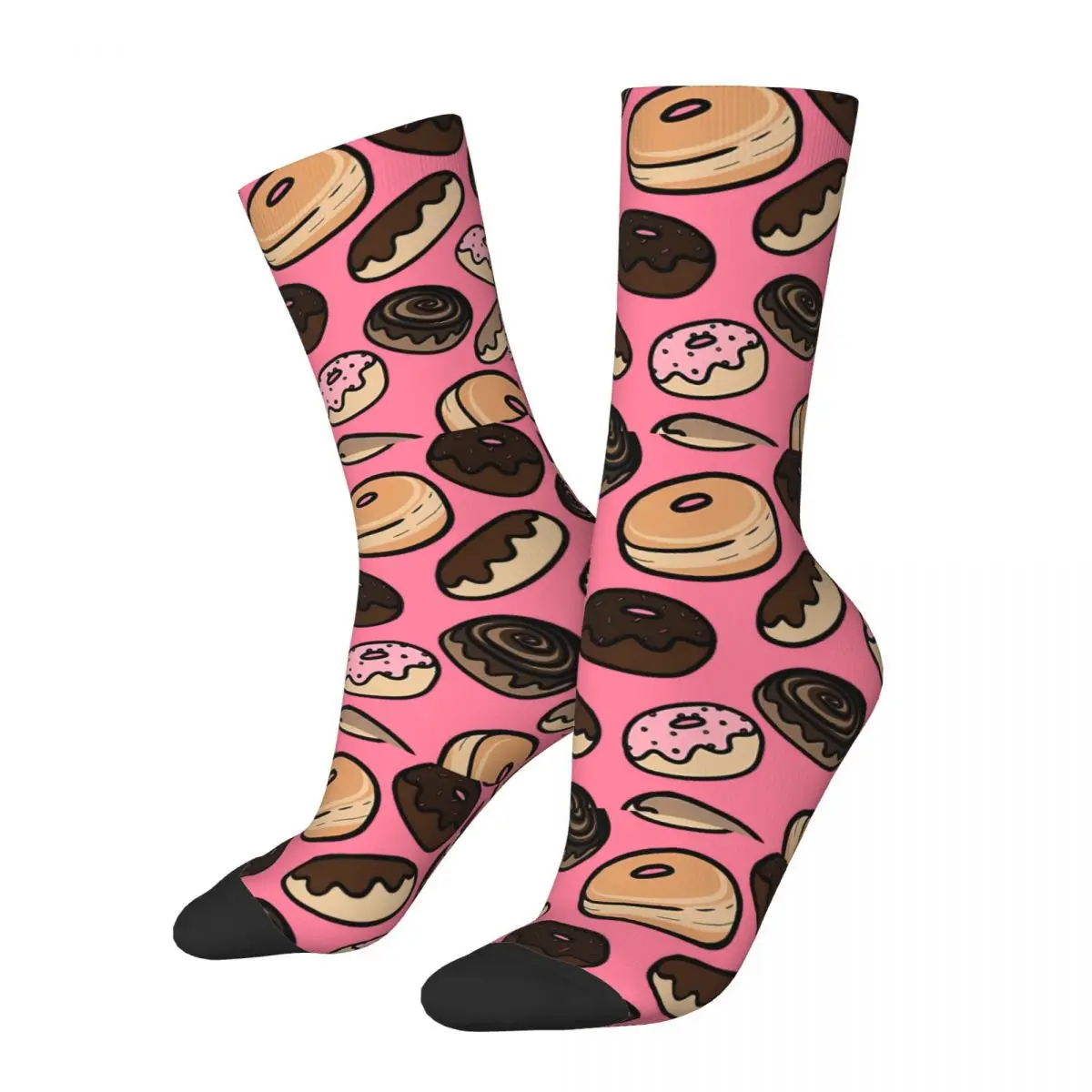 

Happy Funny Cartoon Men's Socks Vintage Harajuku Donut Dessert Street Style Novelty Casual Crew Crazy Sock Gift Printed