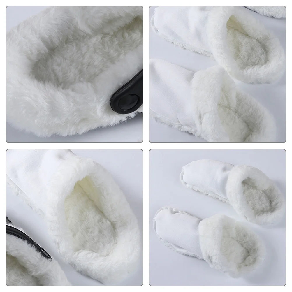 Furry Insoles for Slippers with Velvet Lining Black Athletic Socks Inserts Women Sports Fuzzy Clogs Liners White Man