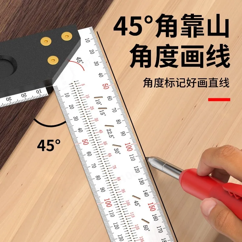 Multifunctional Stainless Steel Right Angle Square High Precision 90 Degree Positioning Ruler for Woodworking