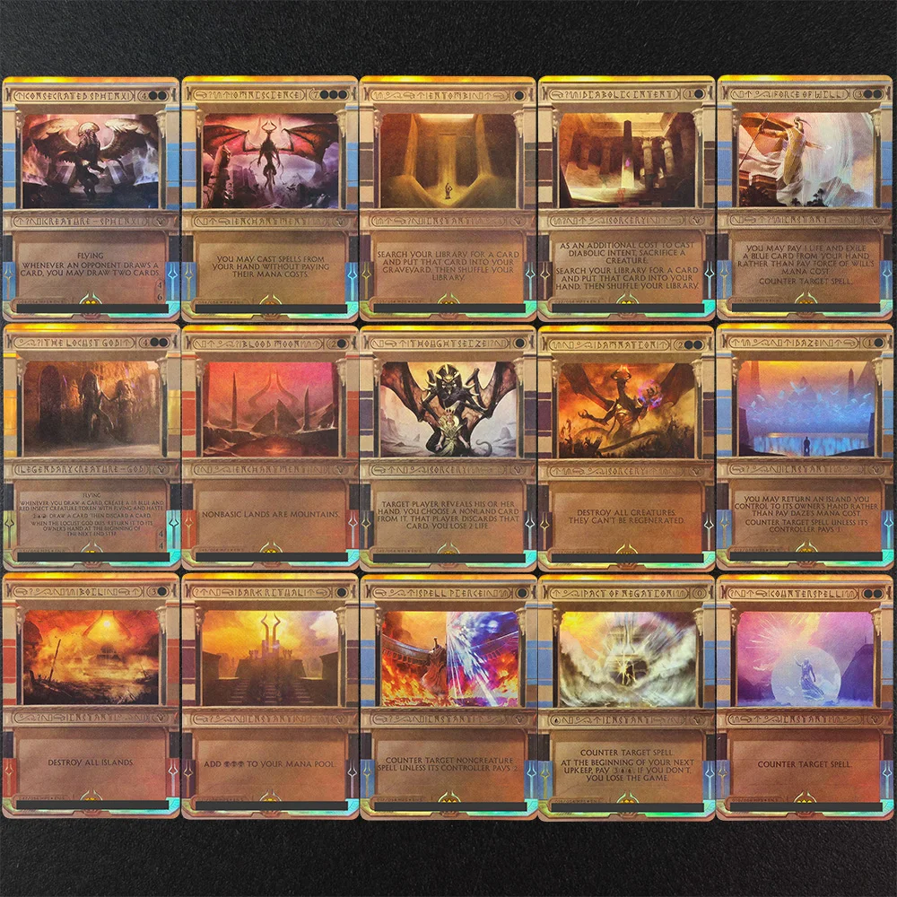 Tarjetas Mágicas Proxy de MP2 TCG en Inglés: Fuerza de la Voluntad, El Dios Escarabajo, Contraspell de Enmascaramiento, Esfinge Consecrada, Pacto de Negación, Darnación