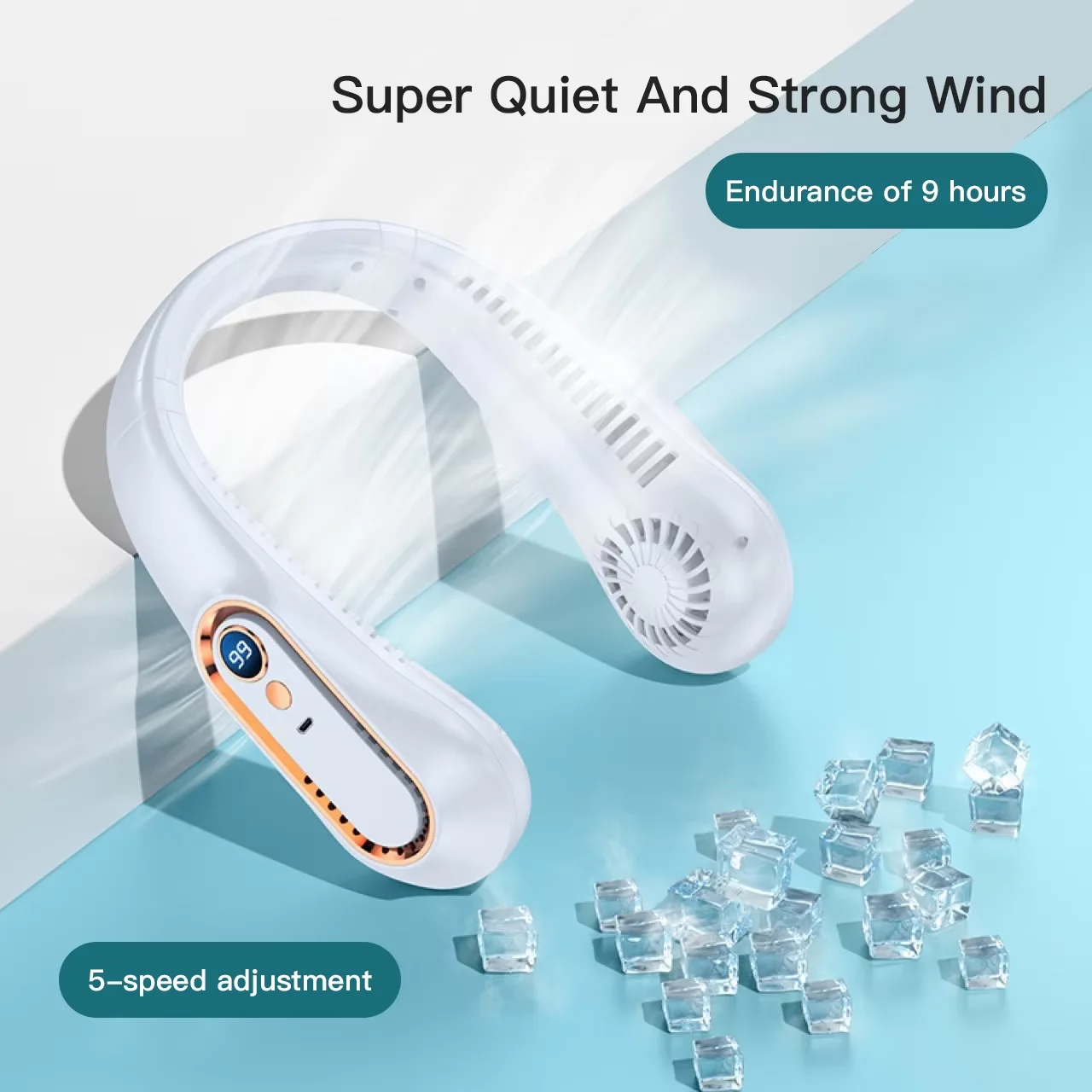 Hanging Neck Fan Digital Displ - Portable Blender Usb Rechargeable recension och pris