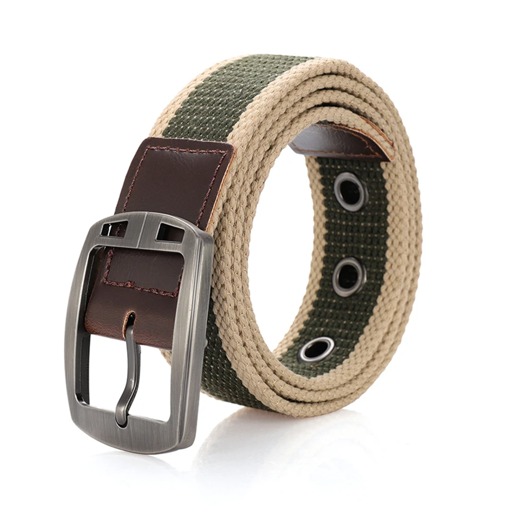 Men's and women's belt needle buckle canvas belt casual cargo belt Korean version of the tide male student youth outdoor belt