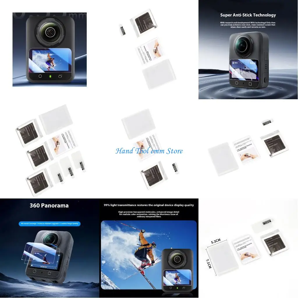 

H37F Scratch Resistant Clear Screen Protector For OSMO360Camera 9H Hardness Tempered Glass BubbleFree Application Thin Design