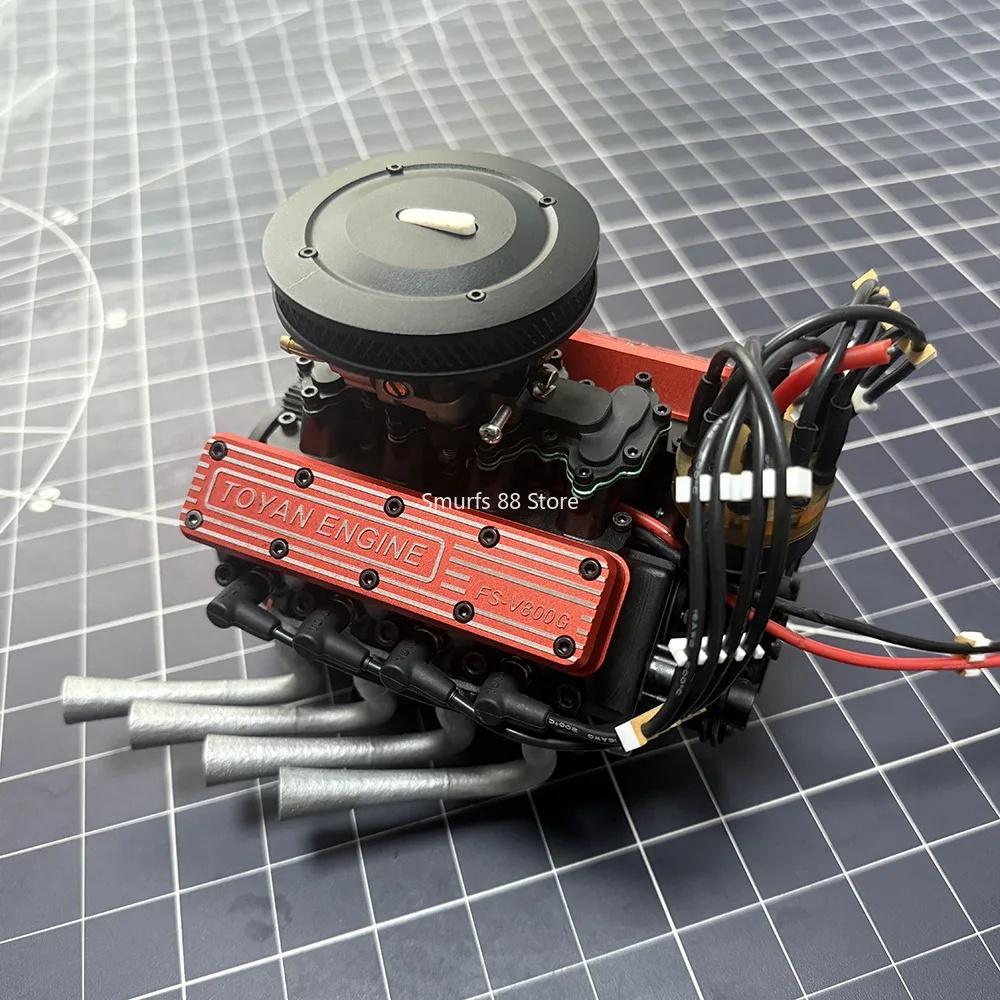TOYAN V8 ビルディングキット 4 ストローク 28cc エンジンモデルキットフルメタル水冷バージョン FS-V800WGPC エンジンモデルおもちゃ