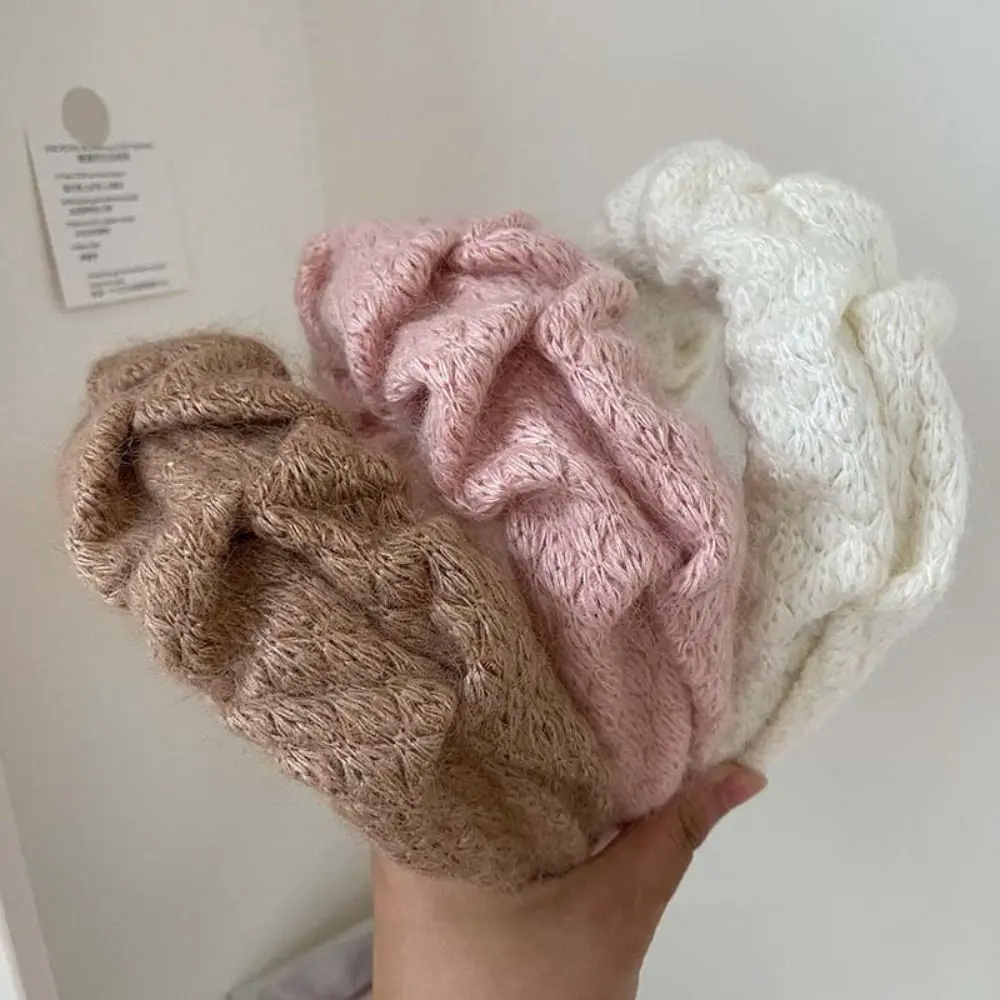 

Korean Style Soft Knitting Hair Band Fashion Brand Head Wear Retro Color Hair Hoop Hair Wear Hair Clip Wide Headband Women