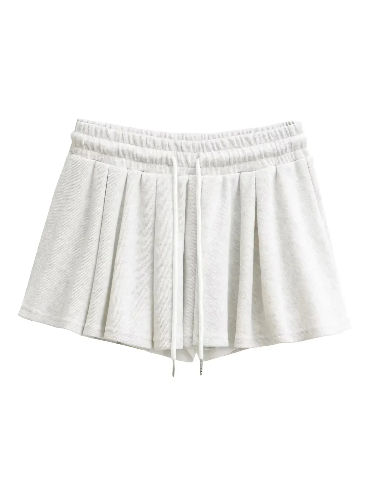 Sweet And Spicy High Waist Dstring Pleated  Skirt Women's Elastic Waist Anti-Light A-Line ort Skirt Spor Sle