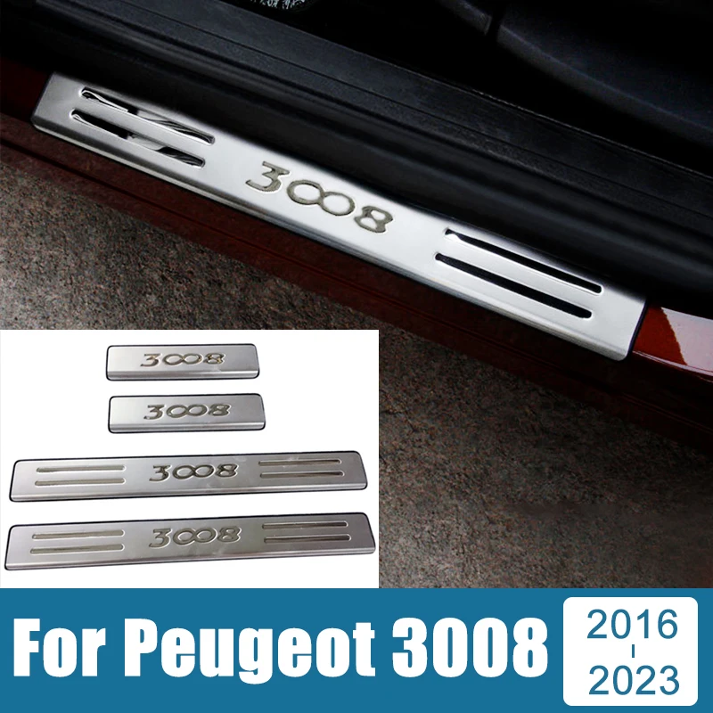 

Car Accessories For Peugeot 3008 GT 2016 2017 2018 2019 2020 2021 2022 2023 Hybrid Door Sill Scuff Plate Cover Trim Pad Pedals