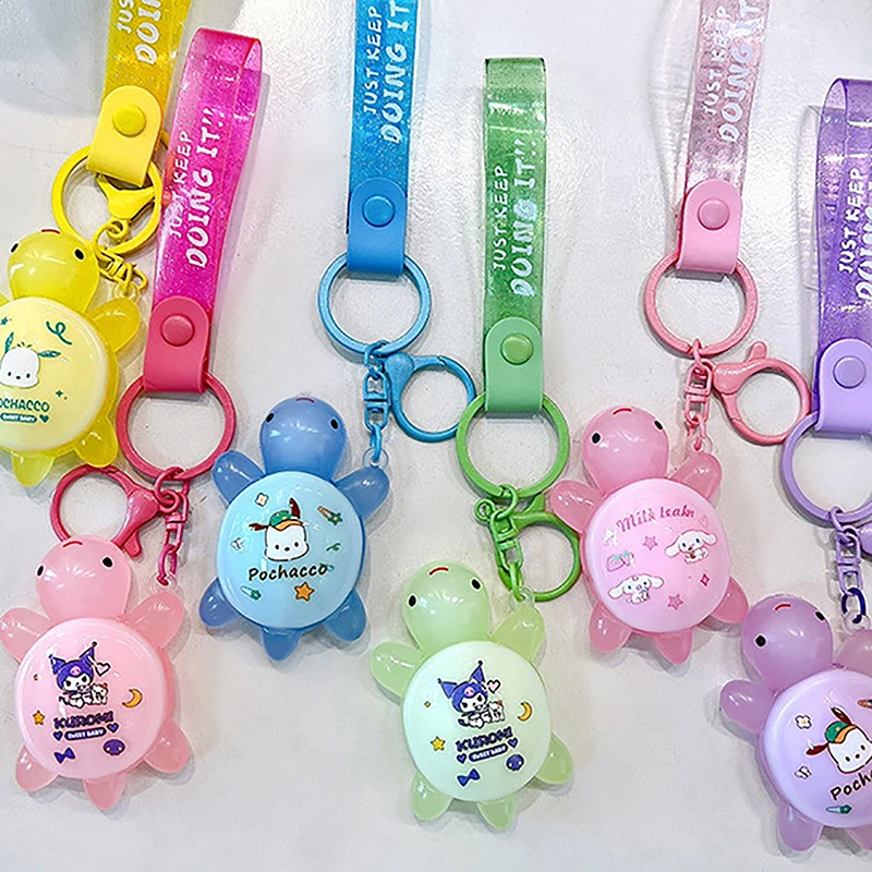 1PC Luminous Sanrio Little Turtle Keychain Cinnamoroll Pendant Children Anime Sanrios Women Keyring Cute Key Chain Gifts Toy