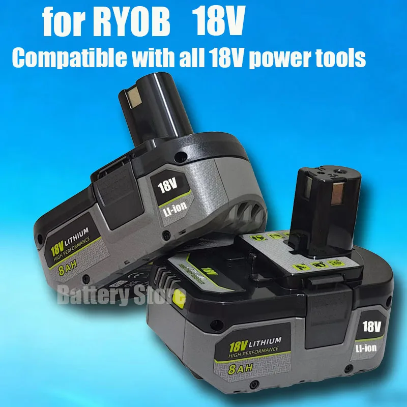 For RYOBI 18V Li-ion Battery  4000mah/ 6000Ah/ 8000Ah Compatible with all 18V power tools  RB18L50 /RB18L20 P104 P108 P107  P109