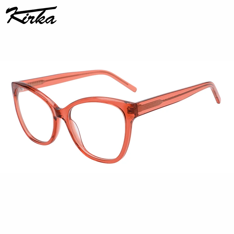 

Kirka Female Eyewear Acetate Classic Cat Eye Thin Optical Frames Single Crystal Colors Glasses For Ladies&Women WD1482