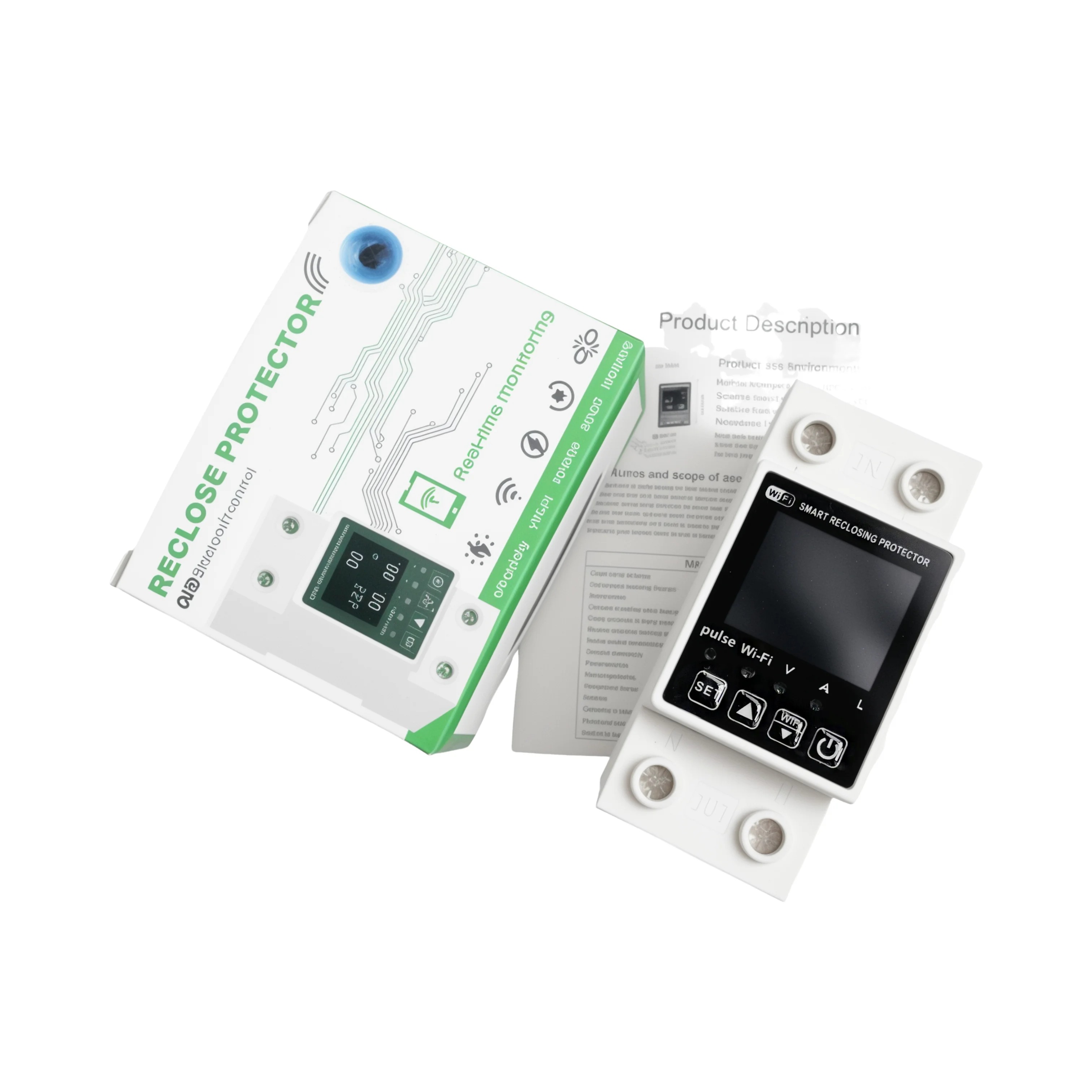 

WiFi Smart Circuit Breaker Power Metering 63A Energy Meter Leakage Voltage Current Smart Auto Reclosing Protector Relay Switch