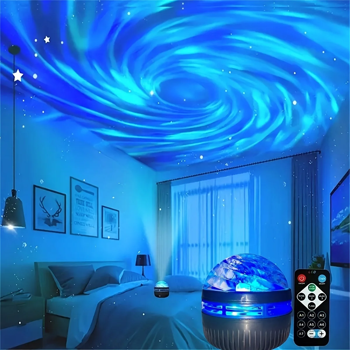 

Aurora Projection Stage Light USB LED Projector Christmas Party Decorations Remote Control 7-Color Dreamy Sky Party Night Lights