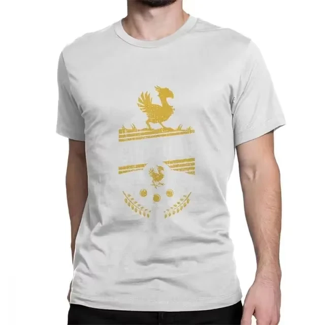 Final Fantasy Cid Vivi Black Mage Chocobo Gewaschenes Baumwoll-T-Shirt Unisex Spiel Rundhals Kurzarm Streetwear Casual Oberteil – Detail 8