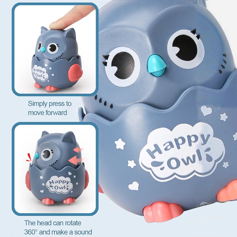 1pc Funny Owl inercyjny samochód klasyczny Wind Up zabawki Baby Boy dziewczyna zabawki napędzane typu naciągnij i puść przedszkole dzieci boże narodzenie prezenty inercyjne zabawka samochód