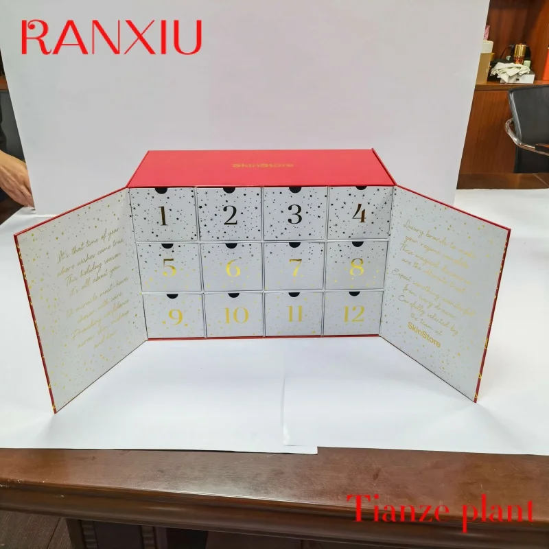 Custom 2021 New custom advent calendar box cosmetic display box for perfume