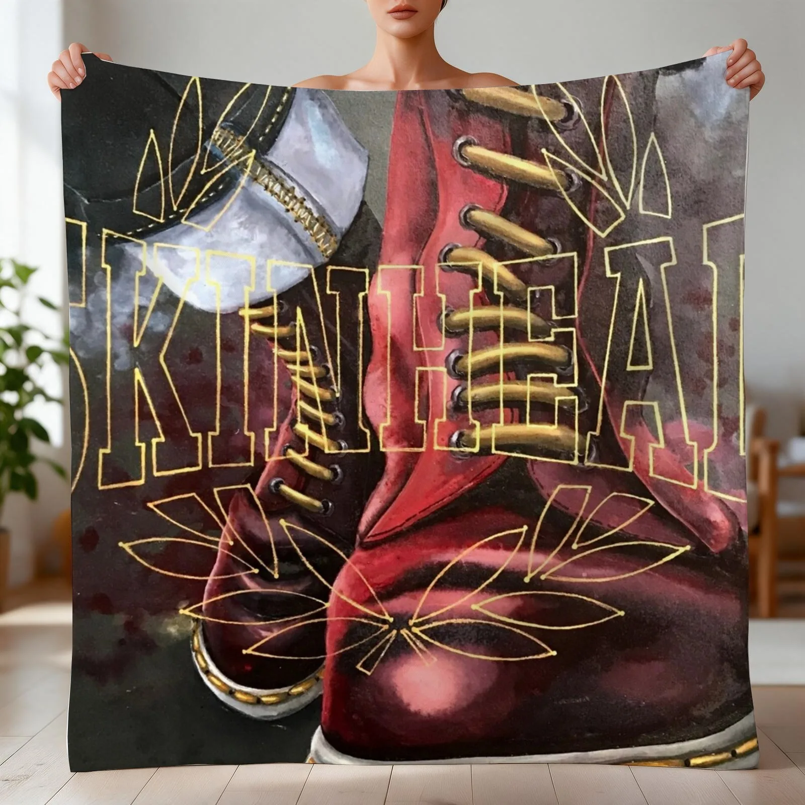 Skinhead boots, contemporary painting Throw Blanket Sofa heavy to sleep decorative Blankets