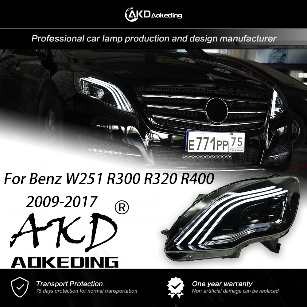 AKD Headlights For Benz W251 R300 R320 R400 Maybach Styling LED Daytime Lights Dynamic Signal Auto Accessories 2PCS