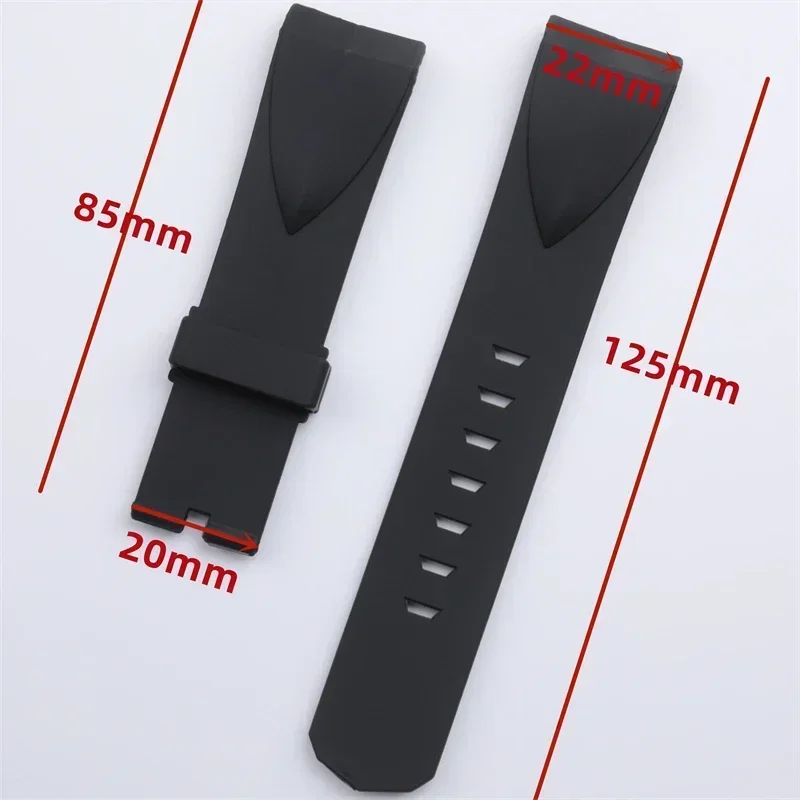 جديد لينة المطاط الأسود الأزرق حزام الساعات ل كوروم حزام كأس ADMIRAL منحني نهاية Wacth الفرقة معصمه سوار 22 مللي متر دبوس مشبك