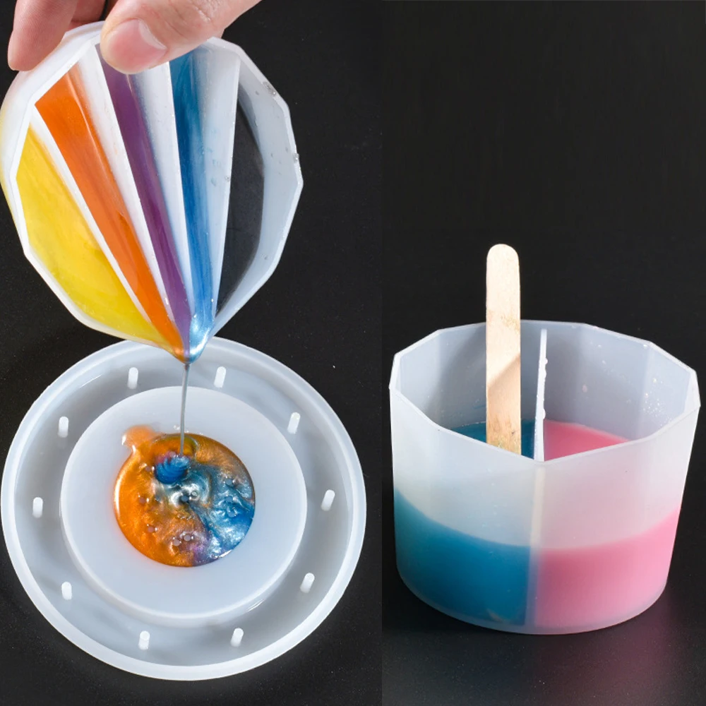 Silicone Distributing Cup Mixing Liquid Pigment Color Toning Dispensing Cup DIY Epoxy Resin Craft Handmade Jewelry Making Tools