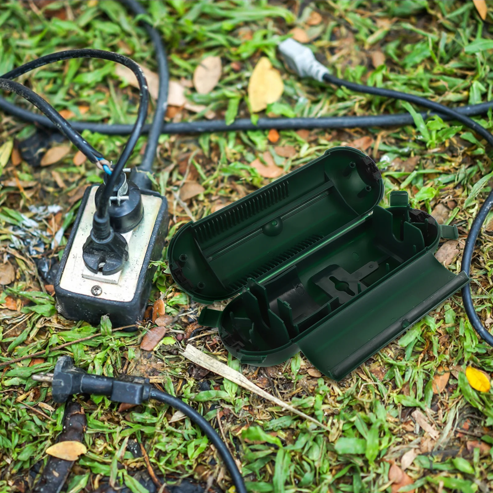 

Waterproof Extension Cord Protector Safety Cover Outdoor Green Electric Box Cable Protector for Christmas Lights