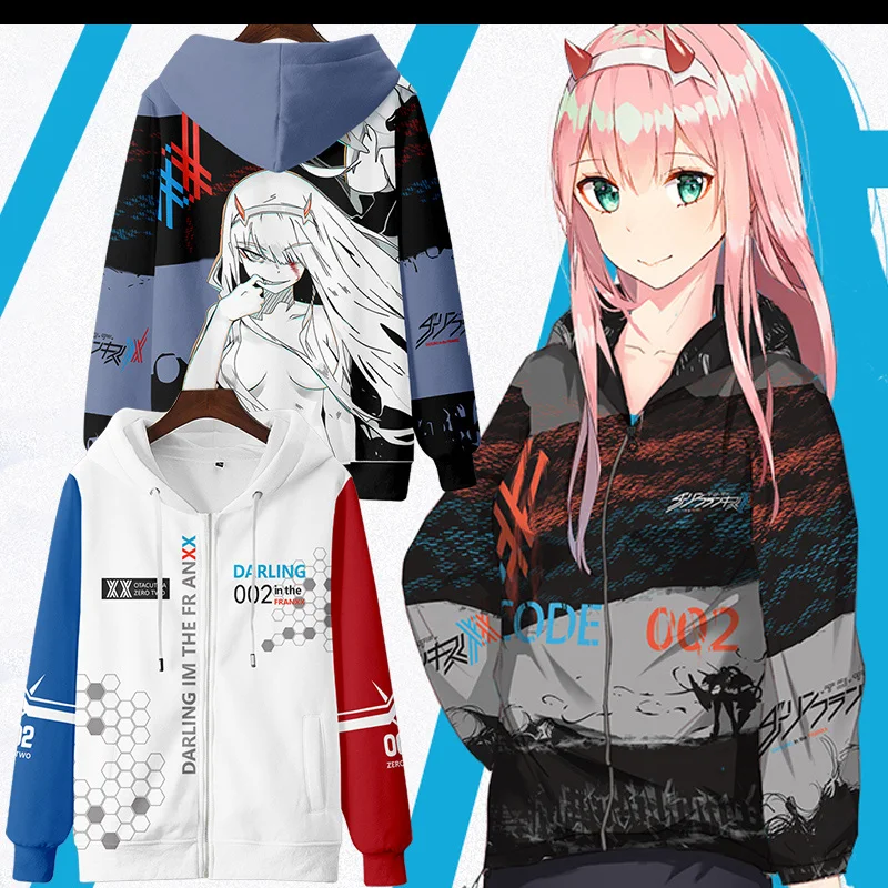 เสื้อกันหนาว Darling in the franxx ทีมชาติ02เสื้อผ้าเสื้อคลุมแบบมีซิปกำมะหยี่อะนิเมะโดยรอบ