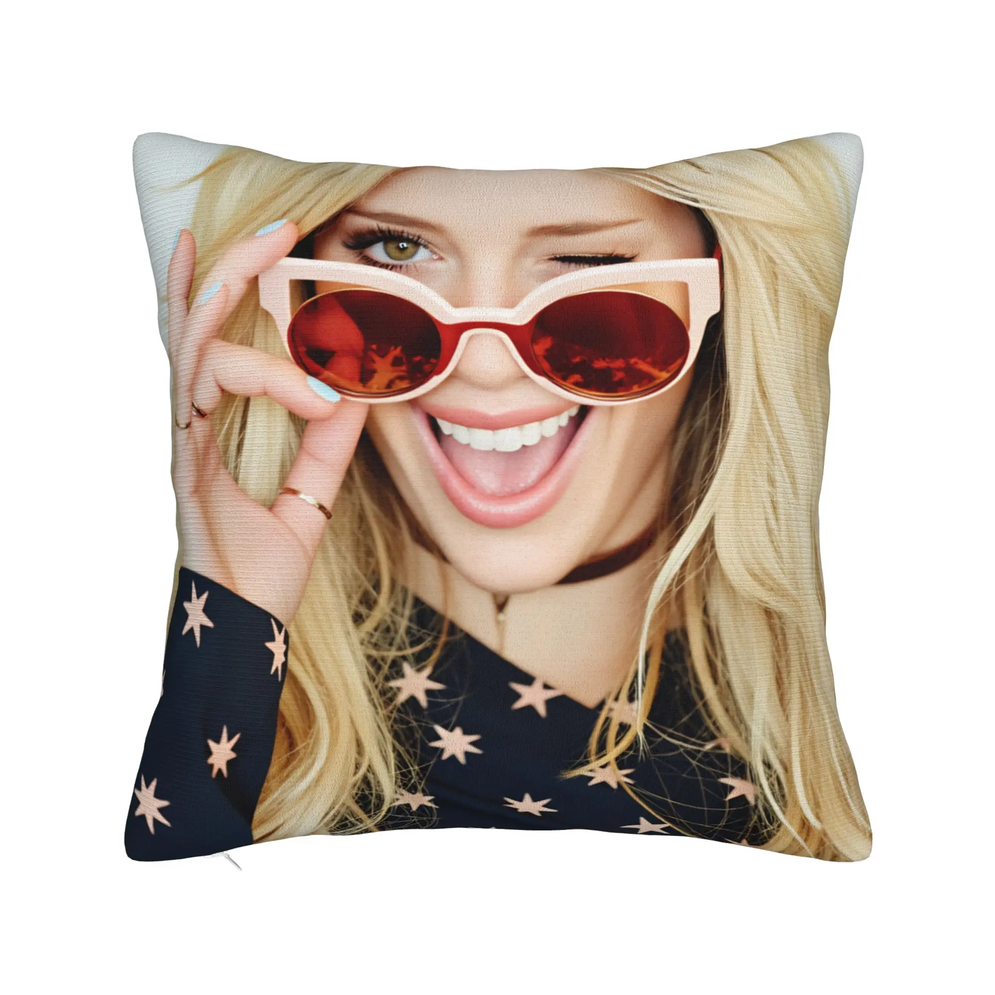 Hilary Duffs  Pillow Cover  Square Pillow Case Cushion Cover Funny Design Pillowcases For Sofa Home Decoration