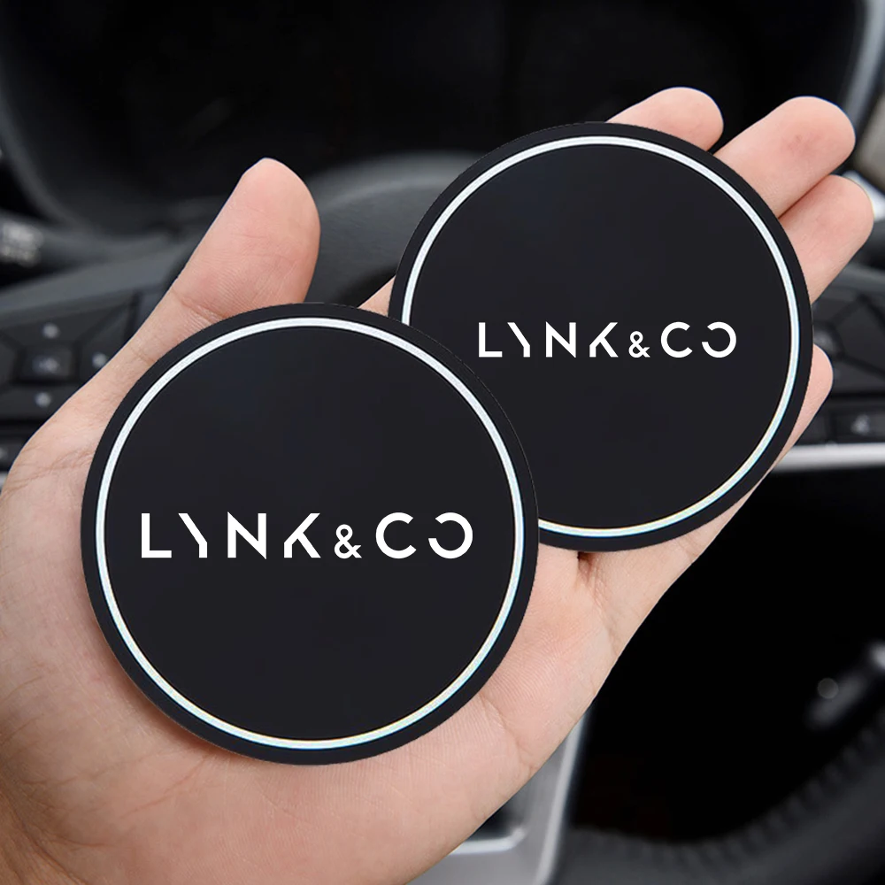 2Pcs Car Coaster Water Cup Bottle Holder Anti-slip Pad Mat Silica Gel For Lynk & co 01 05 03 09 02 04 06 07 08 Lynk&co