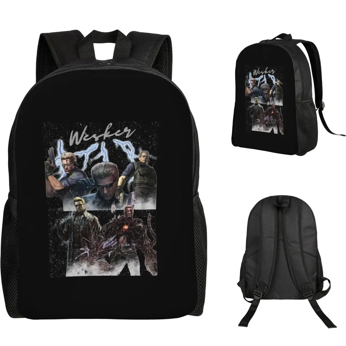 

Albert Wesker Collage Backpack Student Boys Girls BookBag School Bag Computer Shoulder Bags